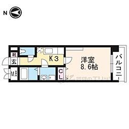 メゾン・ノーブル 5階1Kの間取り