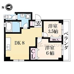 中澤マンション 3階2LDKの間取り