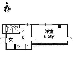 サイラスノーム京都 3階1Kの間取り