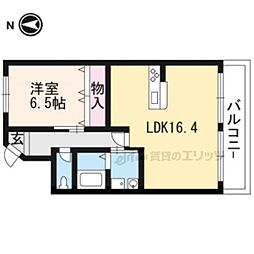 フレーヴァー七瀬川 4階1LDKの間取り
