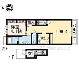 カーサ内膳 1LDKの間取図画像