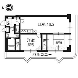 インペリアルパレスリバーサイド 2LDKの間取図画像