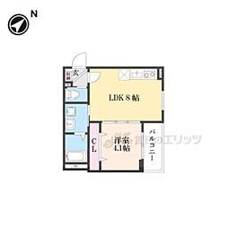 LIX京都桂川 1LDKの間取図画像