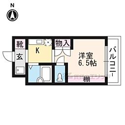 シェラール 1Kの間取図画像