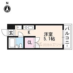 シェラール2 ワンルームの間取図画像