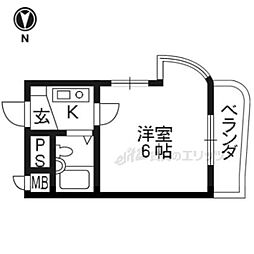 ルネサンス 1Kの間取図画像