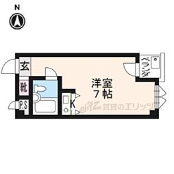 トライヤード1 ワンルームの間取図画像