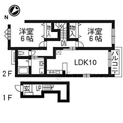 メゾン・ド・フルール 2LDKの間取図画像