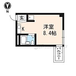 プレアール滋賀追分 ワンルームの間取図画像