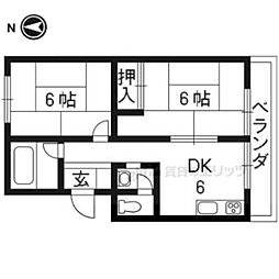 伴コーポラス 2DKの間取図画像