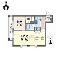 京都市伏見区新町5丁目マンション 1LDKの間取図画像