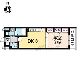 ベンリッジ 1DKの間取図画像