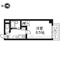 アベニュー高辻 1Kの間取図画像
