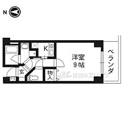 ルーミネス三番館 1Kの間取図画像