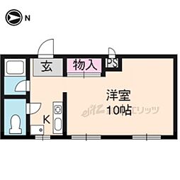 京阪本線 神宮丸太町駅 徒歩21分の賃貸マンション 3階1Kの間取り