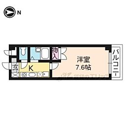 京都地下鉄東西線 二条駅 徒歩1分の賃貸マンション 2階1Kの間取り