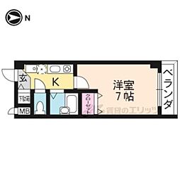 京阪本線 神宮丸太町駅 徒歩10分の賃貸マンション 4階1Kの間取り