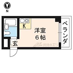 ハイムユキ 1階ワンルームの間取り