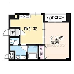 S-FLAT北野 3階1DKの間取り