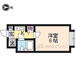 ラベンダー 3階1Kの間取り