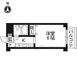 カーサ・デ下鴨 1Kの間取図画像