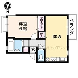 セジュールＡＯＩ 2階1DKの間取り