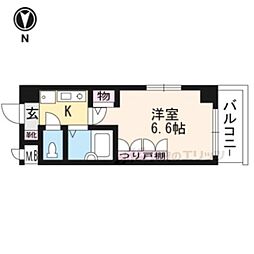 ラナップスクエア京都北野 4階1Kの間取り