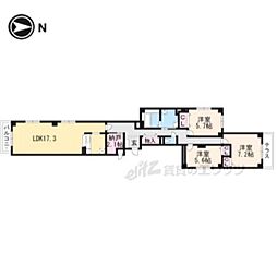 ＣｏＣｏ東山三条 1階3LDKの間取り