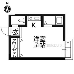 コットンハウス95 1Kの間取図画像