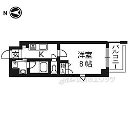 クリスタルグランツ京都御所北 1Kの間取図画像