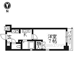 ベラジオ御所東 1Kの間取図画像