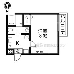 アークリード京都黒門 1Kの間取図画像