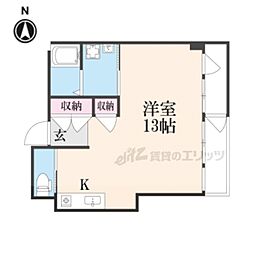 よこくにマンション 1Kの間取図画像