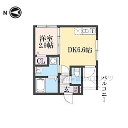 スカイイオリ 1DKの間取図画像