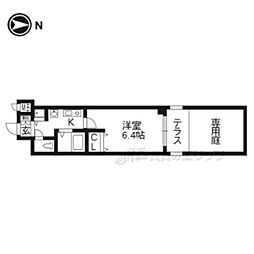 プレサンス京都四条烏丸クロス 1Kの間取図画像