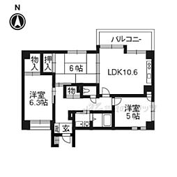 Kisグローブ竹 3LDKの間取図画像
