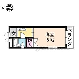 プロムナード宝ケ池 1Kの間取図画像