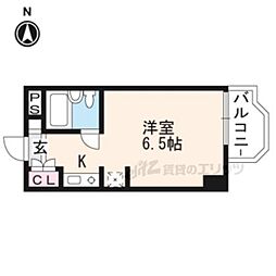 正和フラット宝ケ池 1Kの間取図画像