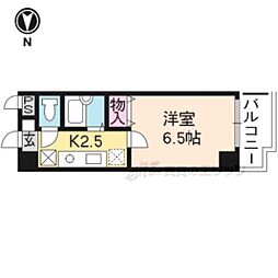 オークセブン 1Kの間取図画像