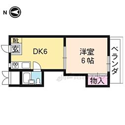 グランディール嵯峨 1DKの間取図画像
