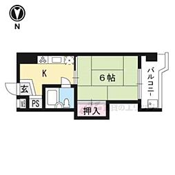 京都四条グランドハイツ 1Kの間取図画像