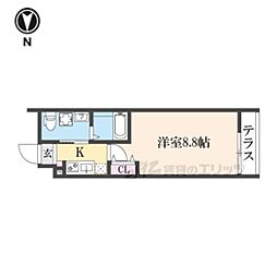プールトゥジュール双ヶ岡 1Kの間取図画像