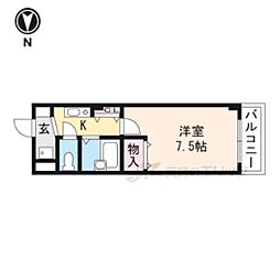 アイリス・ウエスト 1Kの間取図画像