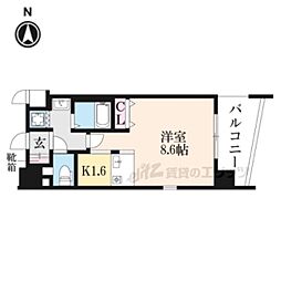 プレサンス京都烏丸NEXT ワンルームの間取図画像