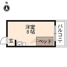 紫竹中嶋ビル ワンルームの間取図画像