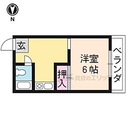 コーポ池端 1Kの間取図画像