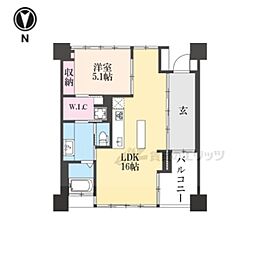 JR東海道・山陽本線 西大路駅 徒歩13分の賃貸マンション 5階1LDKの間取り