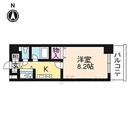 JR東海道・山陽本線 西大路駅 徒歩3分の賃貸マンション 8階1Kの間取り