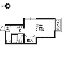 京都地下鉄東西線 太秦天神川駅 バス10分 福王子下車 徒歩4分の賃貸アパート 1階1Kの間取り