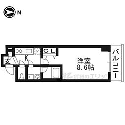 ベラジオ京都洛南グルーブ 3階1Kの間取り